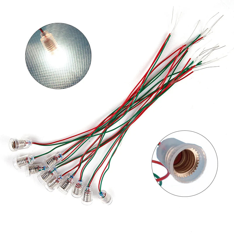 10Pcs 20 cm E10 Lamp Holder With Wire E10 Lamp Base Teaching Instrument Lampholder Oasis Select