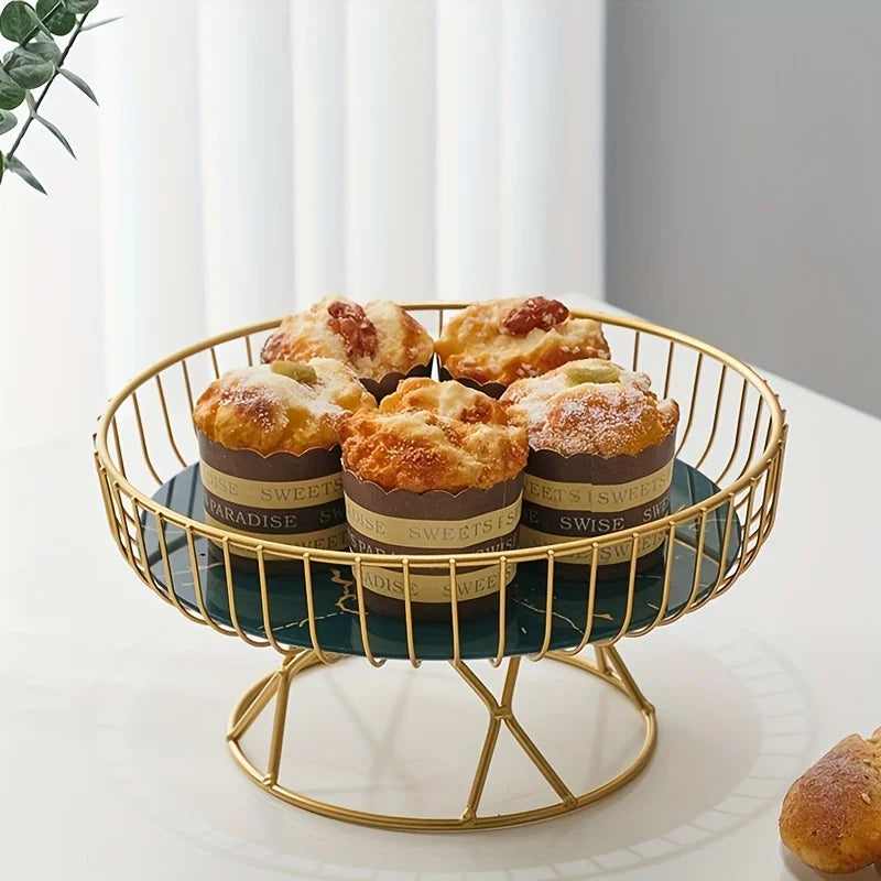 Light Luxury Fruit Plate, Creative Living Room Home Fruit Basket Afternoon Tea Candy Dessert Stand Snack Tray,Party Supplies Oasis Select