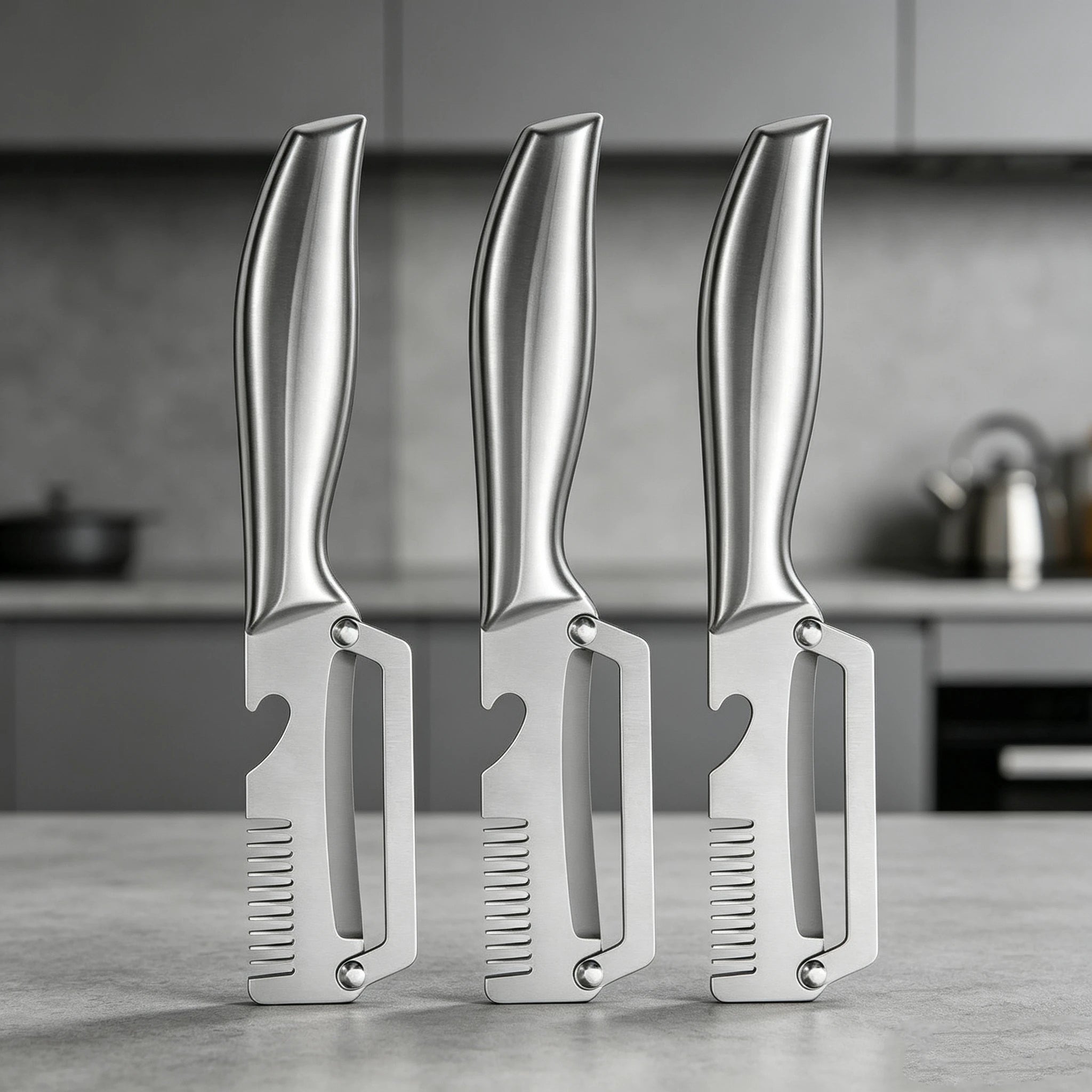 Stainless Steel Peeler Wooden Handle – Multi-Function Kitchen Tool Vegetable Peeler Oasis Select 3pcs Stainless ste