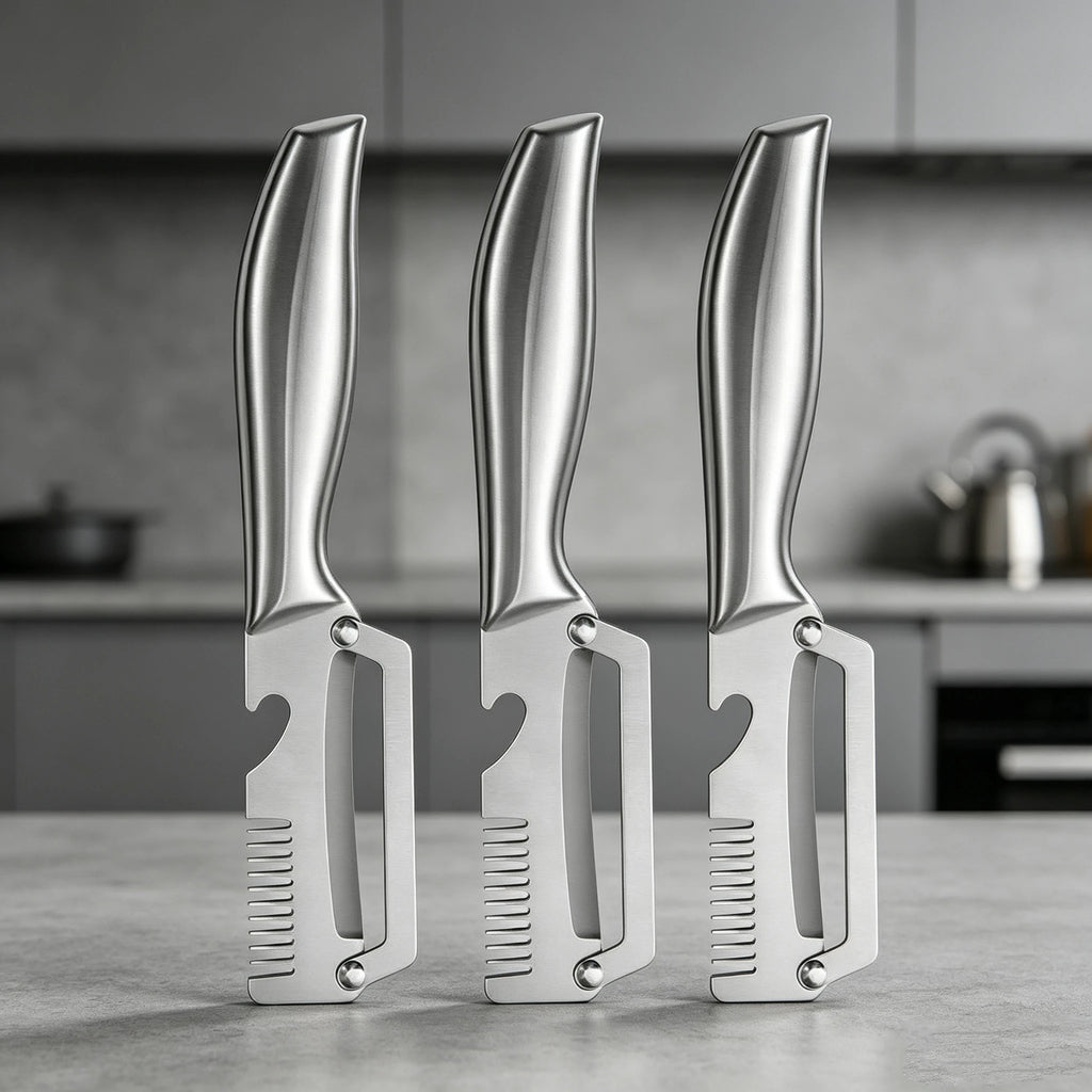 Stainless Steel Peeler with Wooden Handle | Multi-Function Vegetable Peeler Oasis Select 3pcs Stainless ste