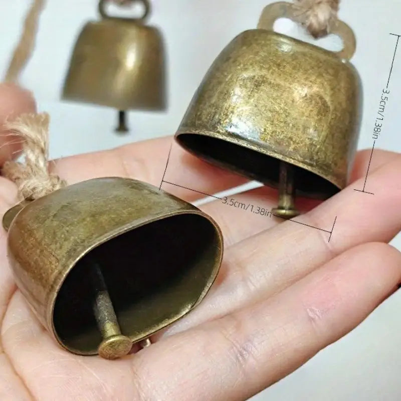 Hot Sale Cow And Sheep Bells Pet Copper Bells Christmas Decoration Jingle Bells With Hemp Rope Loud Bells Xmas Hanging Ornament Oasis Select