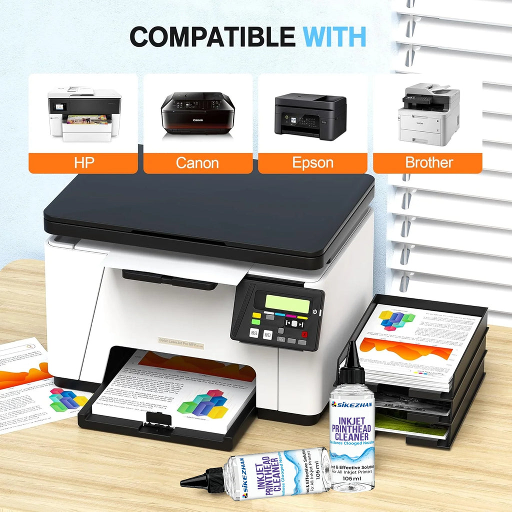 Universal Printhead Cleaning Kit for Epson EcoTank,HP,Canon, Brother Inkjet Printers:Unclog Nozzles & Fix Streaks/Print Quality Oasis Select