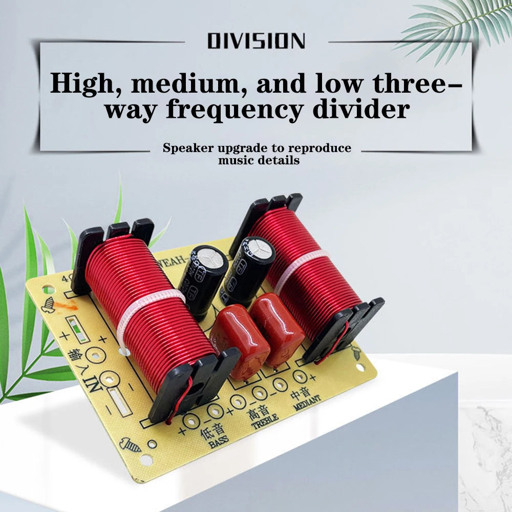 150W 3 Way HiFi Speaker Frequency Divider Audio Crossover Filter Treble Alto Bass Frequency Divider for Professional or Home Use Oasis Select