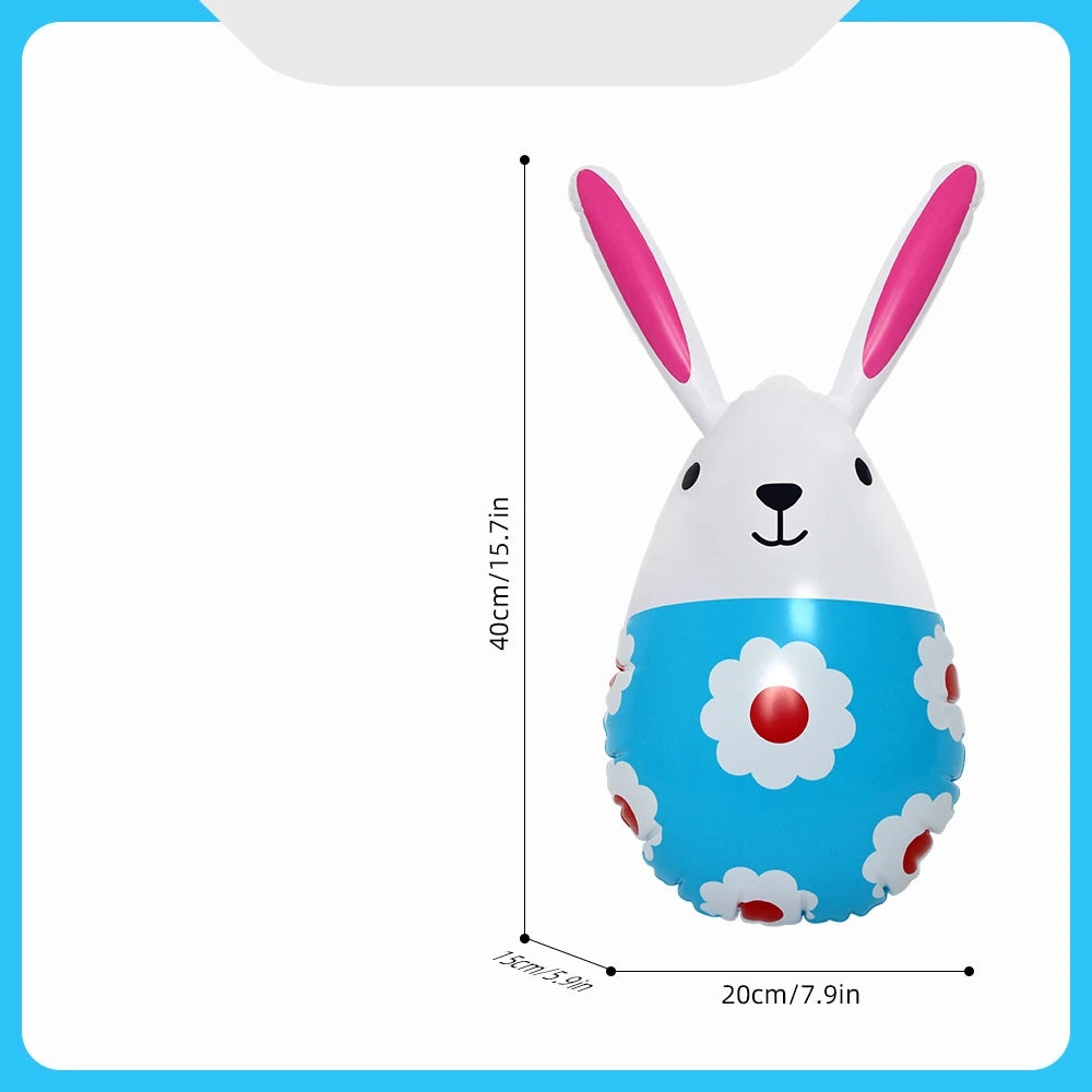 Inflatable Colorful Rabbit Egg Christmas Easter Toys Home Garden Decorations Accessories for Festival Party Outdoor Sport Toy Oasis Select Blue