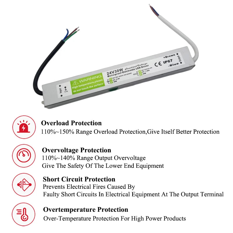 12V 24V Power Supply IP67 Waterproof AC 220V TO DC 12V 24V Switching Power Supplies 10W 15W 20W 24W 30W 36W 45W 50W Power Supply Oasis Select