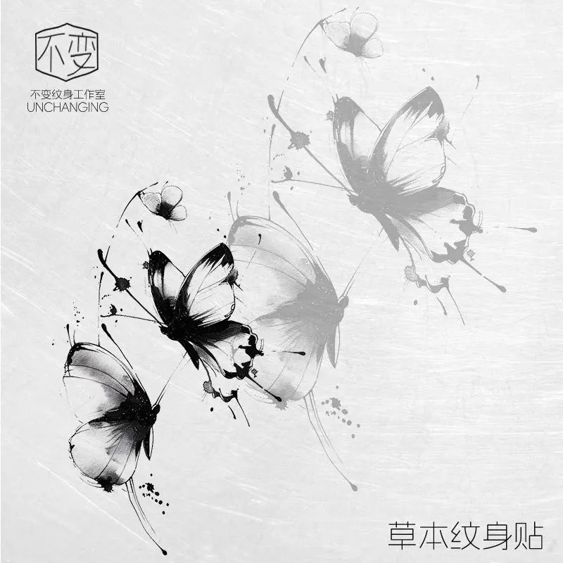 New butterfly tattoo sticker niche hottie personality realistic lasting waterproof advanced sense tattoo Oasis Select HD-005 7x12cm