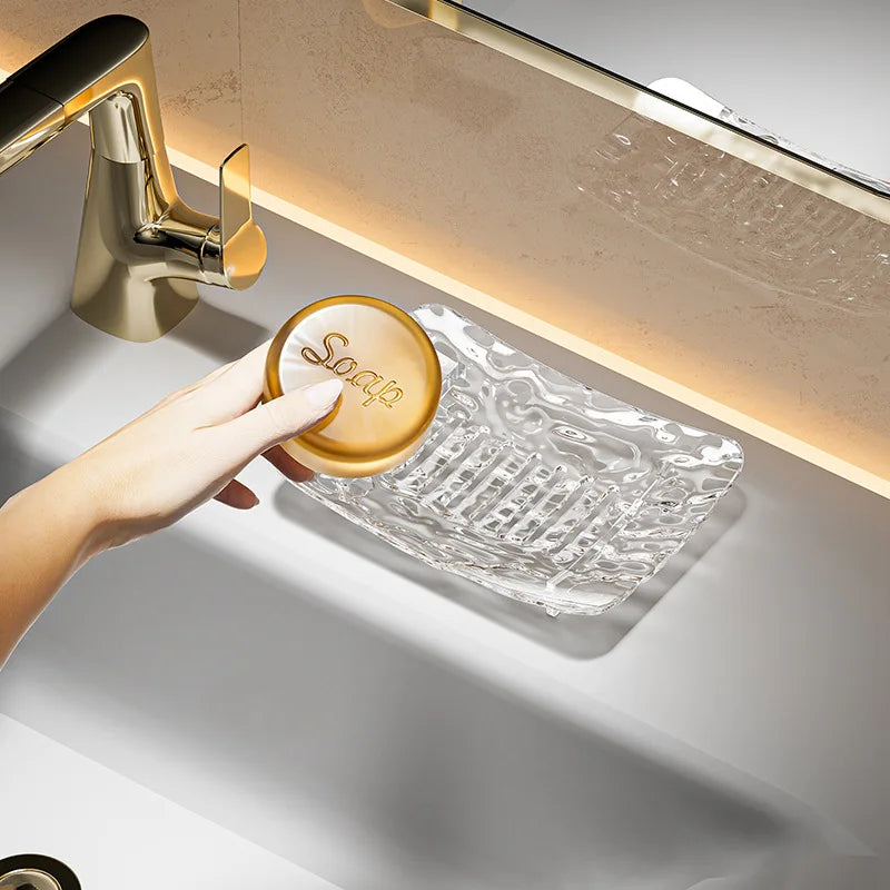 Wall-Mounted Glacier Pattern Soap Dish | Bathroom Soap Holder