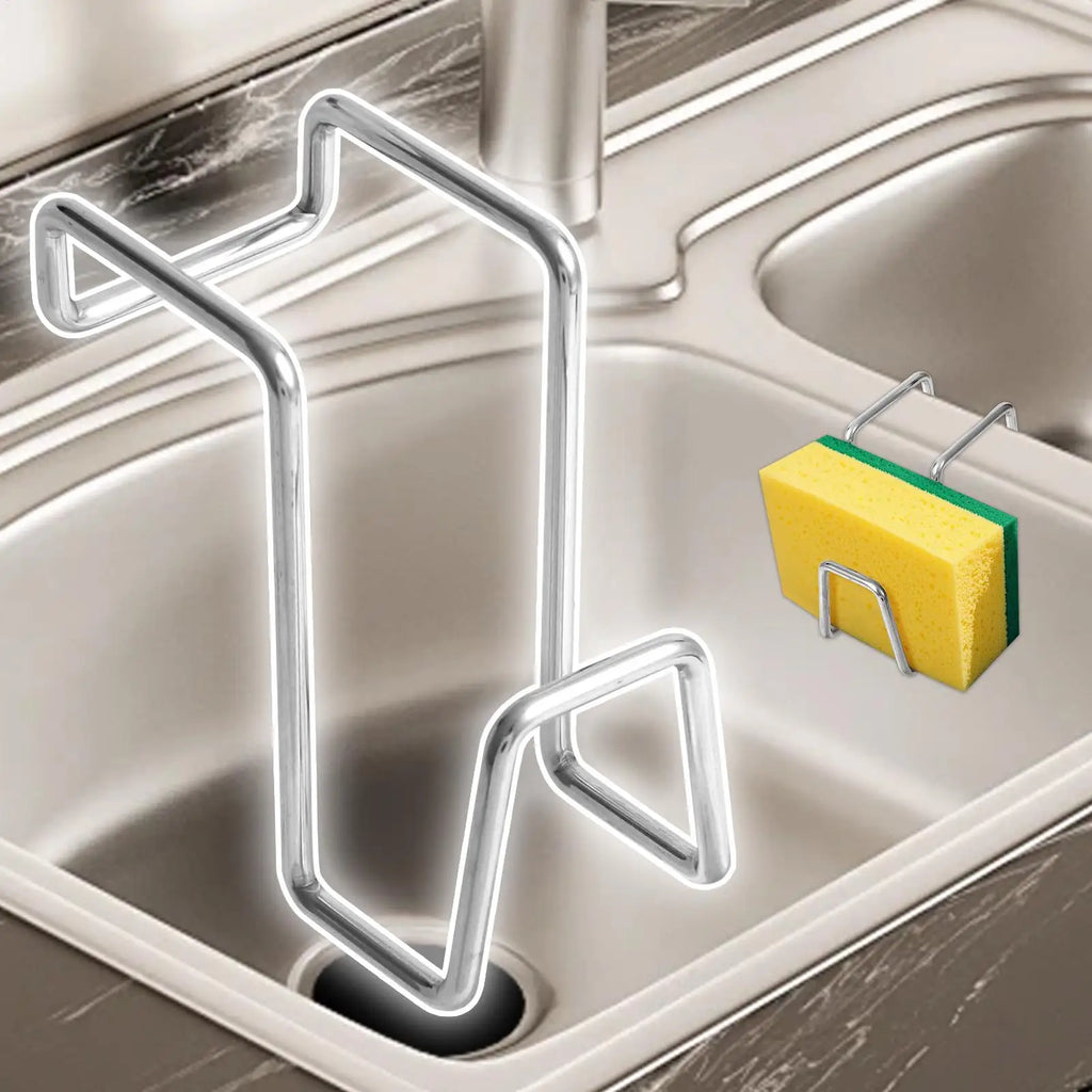 Stainless Steel Kitchen Sponge Rack Sink Wall Mount Storage Organizer Sink Soap Rack Drainer Rack Kitchen Bathroom Accessories Oasis Select