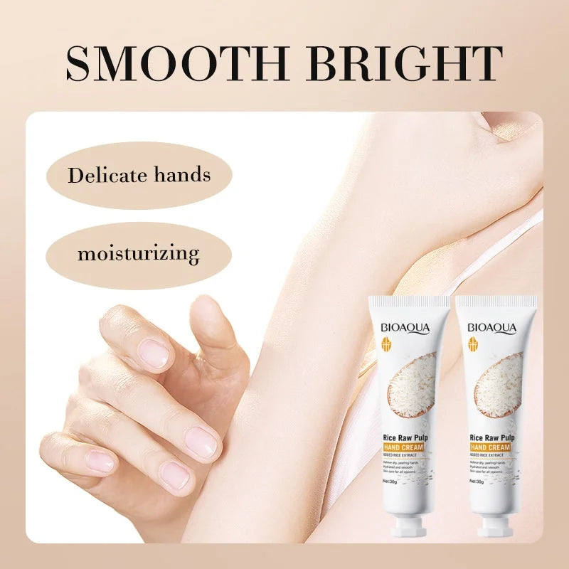 BIOAOUA Rice Extract Hand Cream – Moisturizing, Non-Greasy 30g Hand Cream Oasis Select
