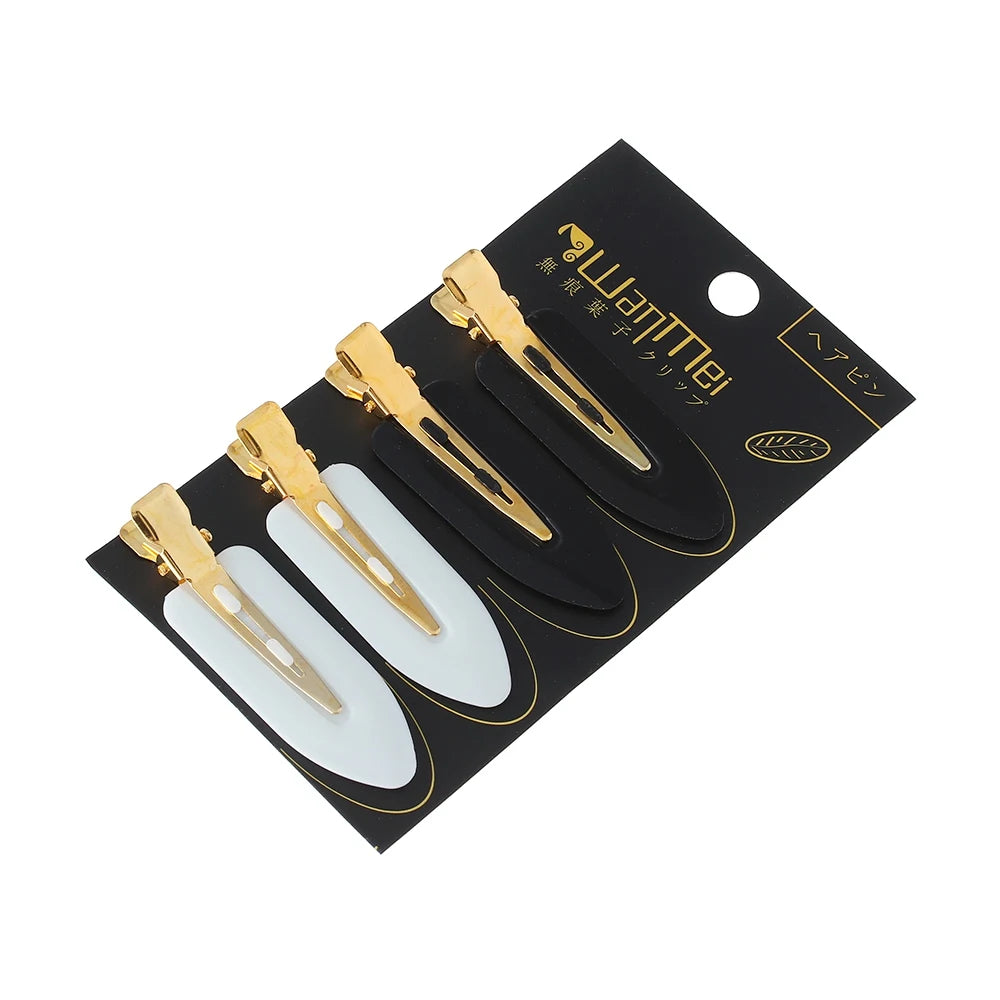 4 Pcs Seamless No Crease Barrettes Makeup Clip No Bend Hair Clip Professional Salon Styling Fixed hairpin Woman Man Hairdressing Oasis Select 3