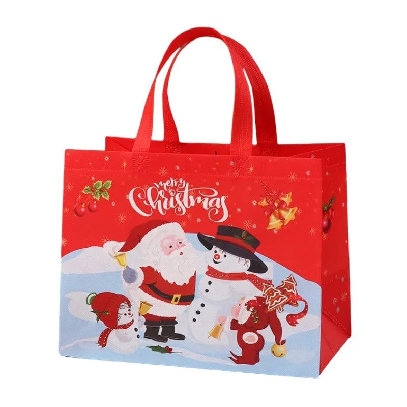 Christmas Gift Bags | Santa Elk Snowman Non-Woven Tote