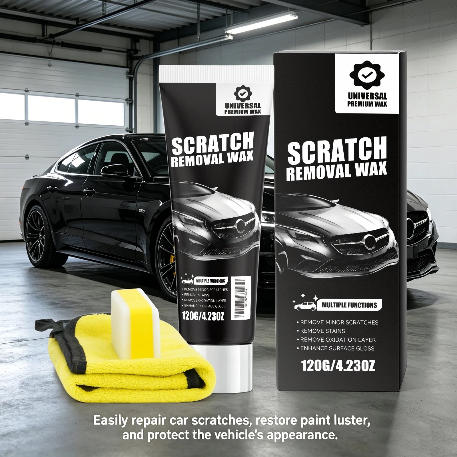 Car Scratch Removal Wax Set Remove Stain Car Scratch Repair Restores Car Paint Shine Automobile Surface Cleaning Care Tool Oasis Select