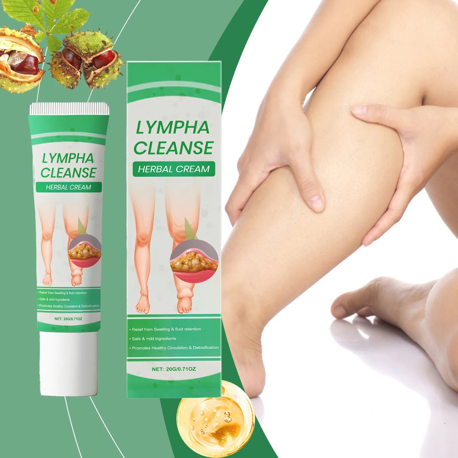Herbal Lymph Cream – Lymphatic Massage & Swelling Relief Herbal Body Cream Oasis Select