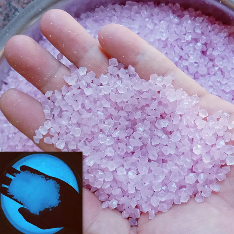 1000pcs 3-5mm Luminous Sand Glow In Dark Pebbles Stone Home Garden Yard Outdoor Path Lawn Decorations Fish Tank Aquarium Decor Oasis Select Purple CHINA