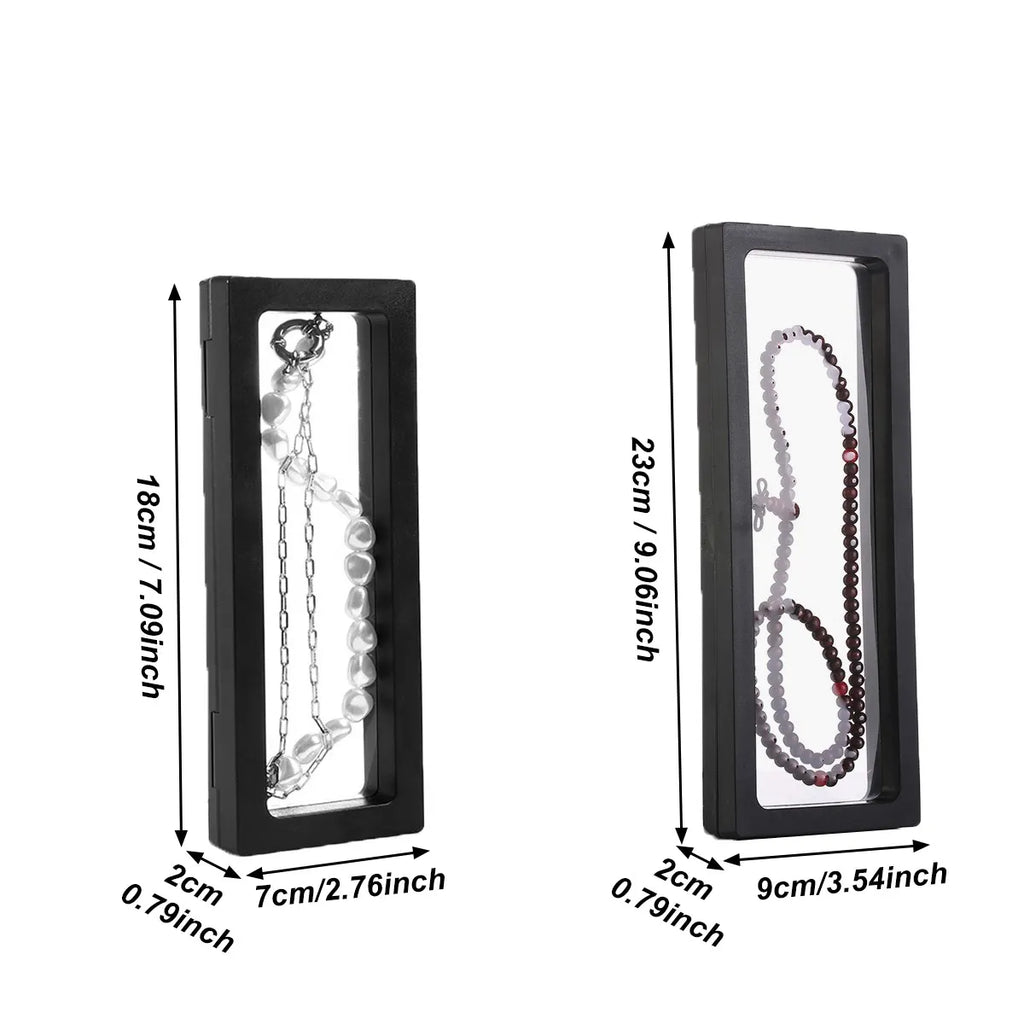 10pcs,Transparent floating frame display rack, floating storage box, jewelry display box, necklace, watch, bracelet dust box Oasis Select
