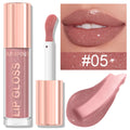 Glitter Lip Gloss Lipstick, Lip Tint Moisturizing Hydrating Long Lasting Non-Stick Cup Waterproof Nude Lip Plumper High Pigment Oasis Select 05