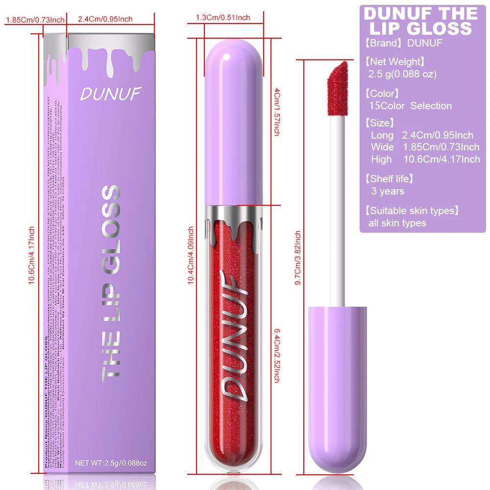 DUNUF Pearl Lip Gloss Moisturizing Lip Gloss Easy Color Lipstick Oasis Select