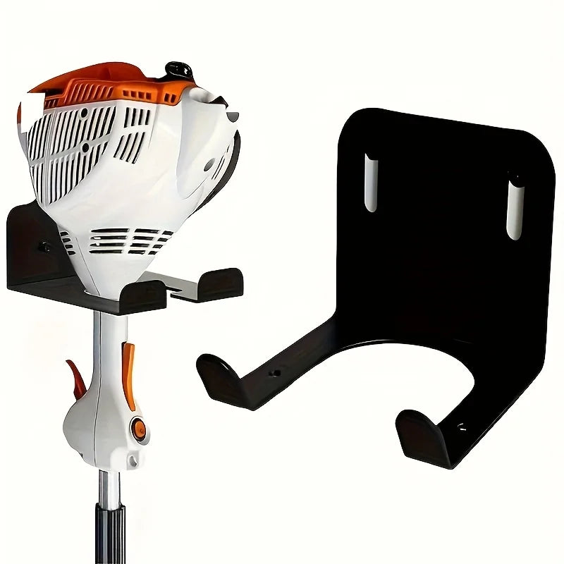 Black Metal Tool Storage Hook with Ventilation Slots, - Easy-to-Install Garage Organizer for Lawn Mowers and Branch Trimmers Oasis Select