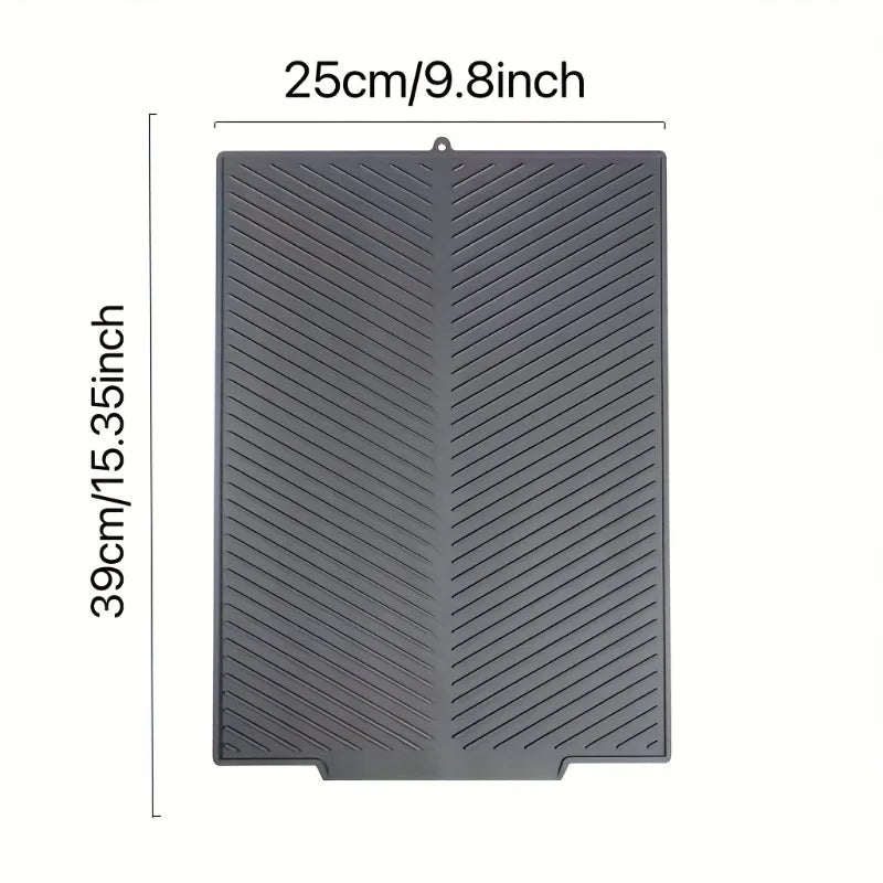 1pc Large Silicone Dish Drying Mat Heat Resistant Non-Slip Folding Drainer Pad for Kitchen Sink Countertop Kichen Accessories Oasis Select