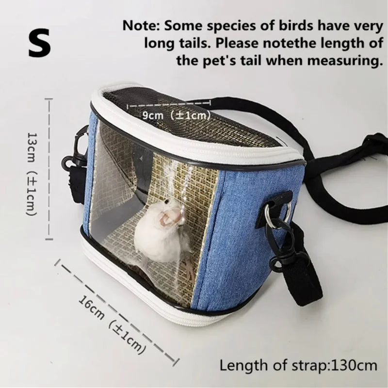 Super Portable Pet Bird Cage Parrot Carrier Travel Bag Breathable Lightweight Hamster Squirrel For Small Animals Pet Accessories Oasis Select