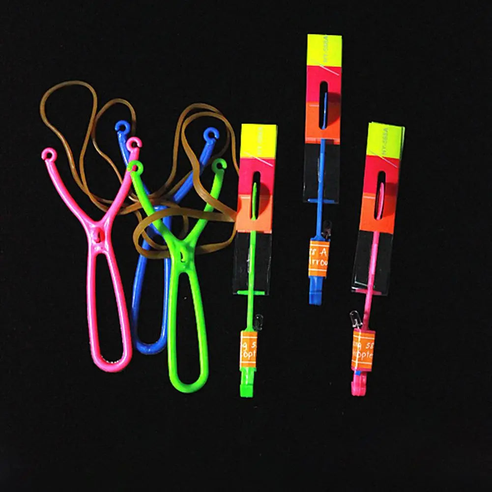 10-Pack LED Light Rockets with Slingshot Launcher – Flying Toy LED Flying Toy Oasis Select