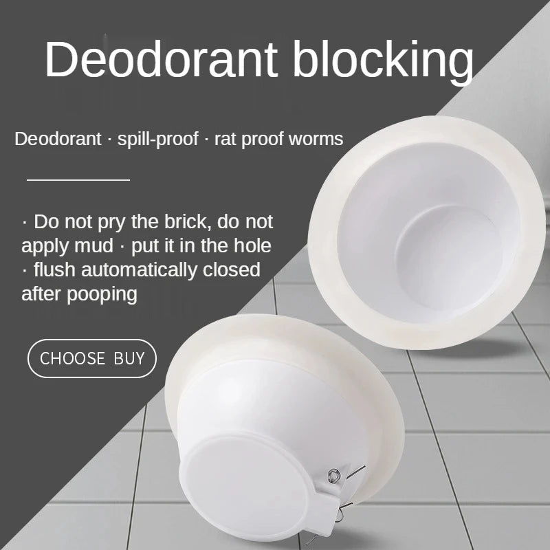 Anti-smell Plug Squatting Pan Squat Toilet Pit Anti-blocking Stopper Durable Prevent Sewage Overflow Cover Bathroom Accessory Oasis Select