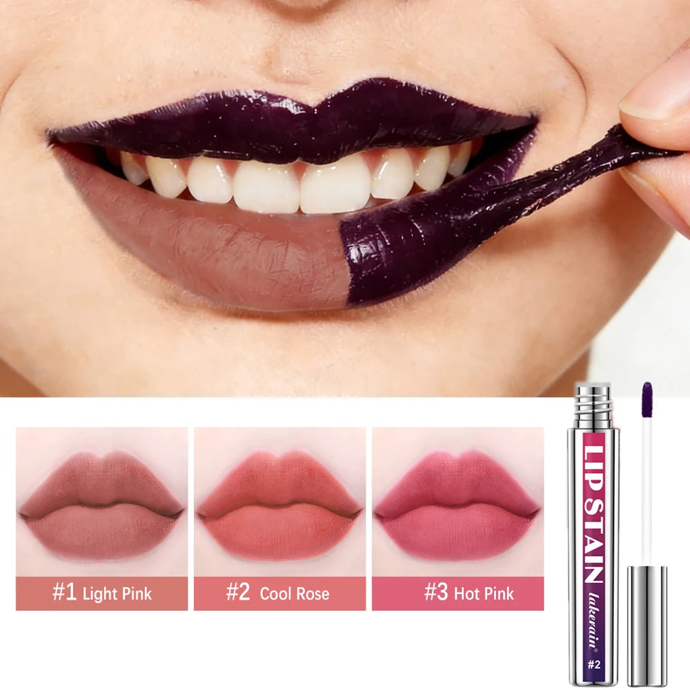 Waterproof Peel Off Lip Stain Long Lasting Pink Lip Tint Transfer Proof Non-stick Cup 3 Colors Lip Stain Women's Cosmetics Oasis Select 3colors 1 set
