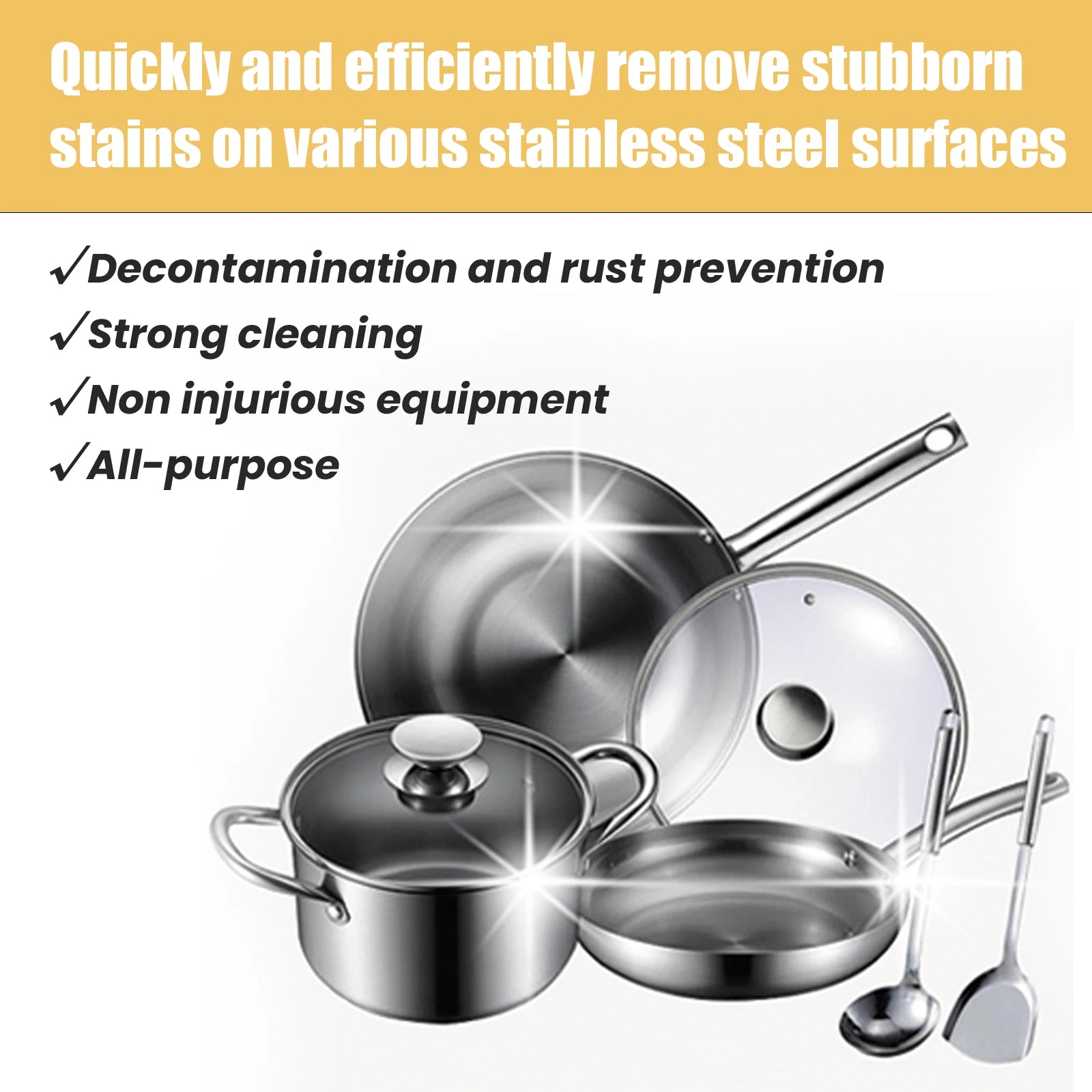 Stainless Steel Cleaning Paste Pot Pan Black Dirts Cleaner Oven Rust Remover Oil Descaling Cookware Metal Polish Cleaning Cream Oasis Select
