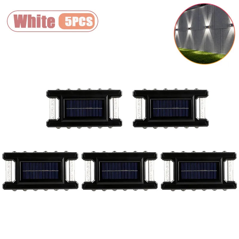 1-5PCS Solar Wall Wash Lights Outdoor IP65 Waterproof LED Warm White Landscape Lighting for Garden Yard Patio Ambient Decor Oasis Select White-5PCS