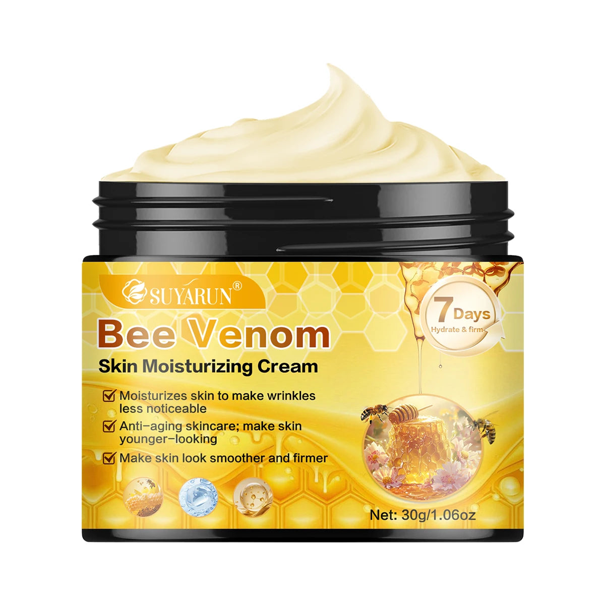 SUYARUN Bee Venom Moisturizing Cream Anti-Aging Face Care | Deep Hydration & Firming Natural Anti-Wrinkle Skincare for All Skin. Oasis Select 30g