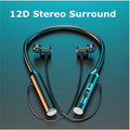 Wireless Headphone Fone Bluetooth 5.0 Neckband Earphones Silicone Hifi Stereo Sports Headset Halter Waterproof Magnetic Earbuds Oasis Select Black