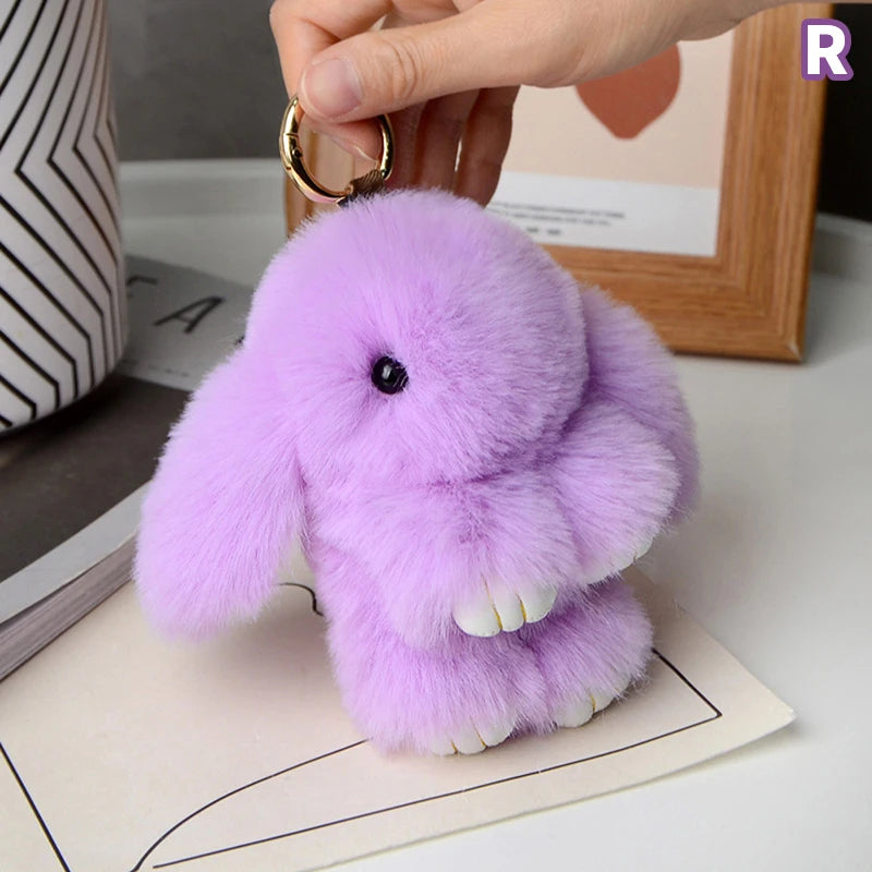 15cm Gifts Rabbit Fur Keychain Women Bag Car Key chain Pendant Decoration Jewelry Bags Hangings Accessories Oasis Select MR-04