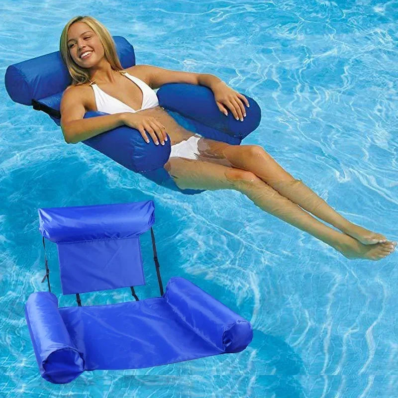 Inflatable Lounge Chair – 3-Tube Foldable Colorful Pool Float