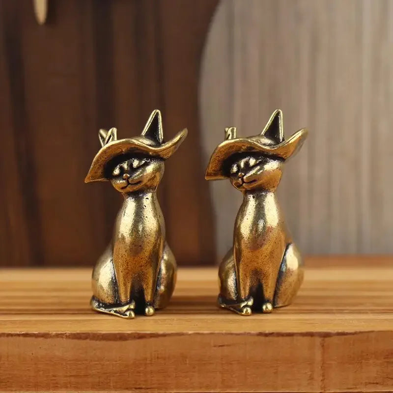 Brass Brass Princess Cat Statue Creative Animal Desk Ornaments Desktop Home Decor Collection Cute Statue Ornaments Oasis Select