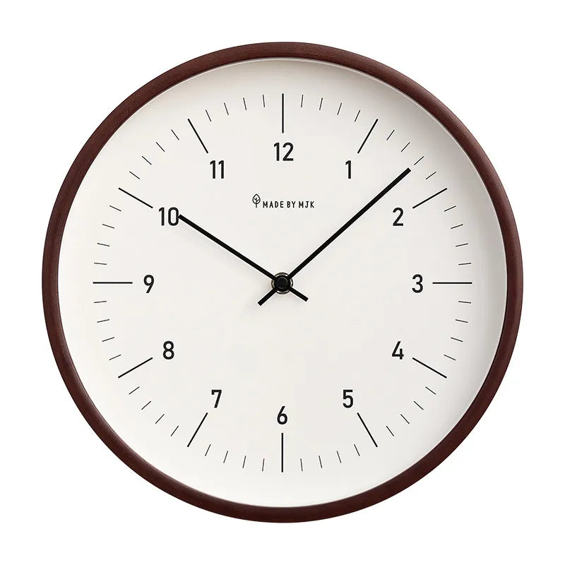 2026 New Solid Wood Wall Clock Modern Simple Silent Quartz Clock Home Living Room Decor Hanging Clock Oasis Select B 10inch 25.5cm