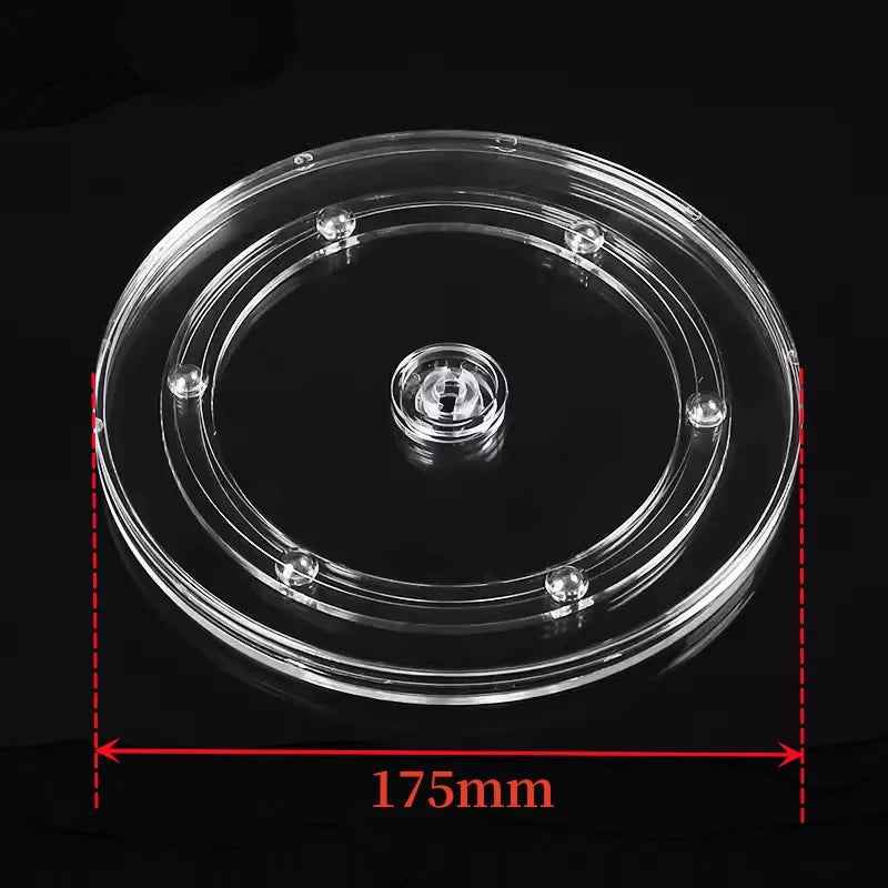 Turntable Acrylic 360 Rotating Display Stand Transparent Round Base Lazy Susan Jewelry Decor Swivel Plates Furniture Hardware Oasis Select 7 inch