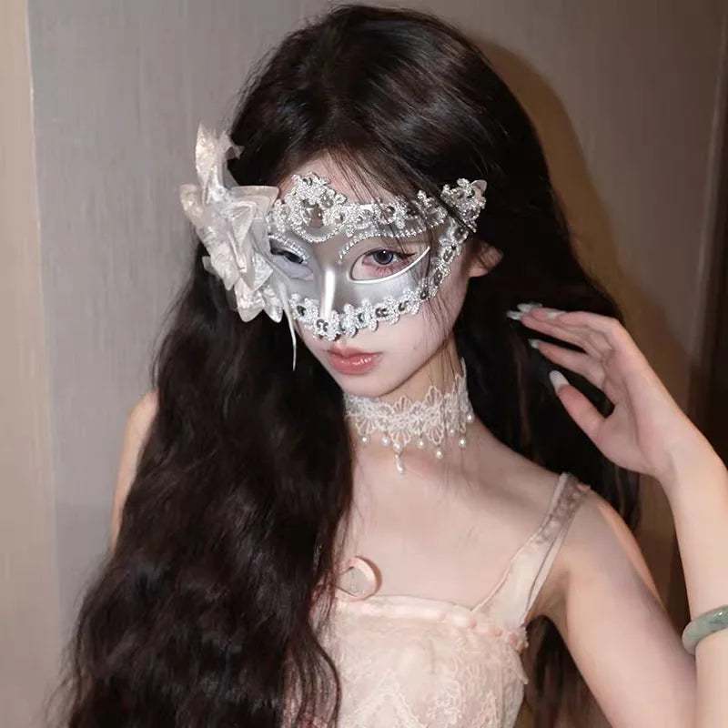 Holiday Masquerade Princess Mask for Women - Adult Party Half-Face Mask Classic Design Party Mask Masquerade Ball Mask Oasis Select C