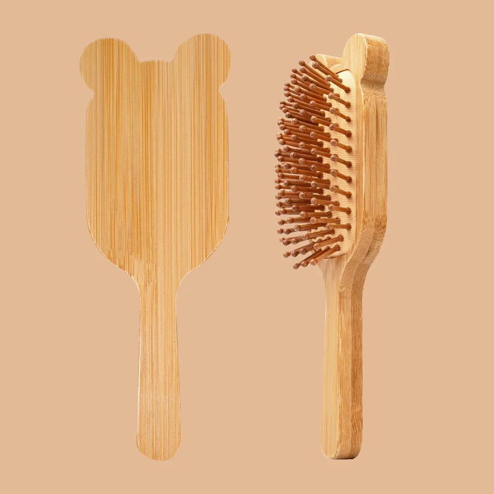 Cute Animal-Ear Bamboo Air Cushion Hairbrush | Wide-Tooth Comb Air Cushion Hairbrush Oasis Select