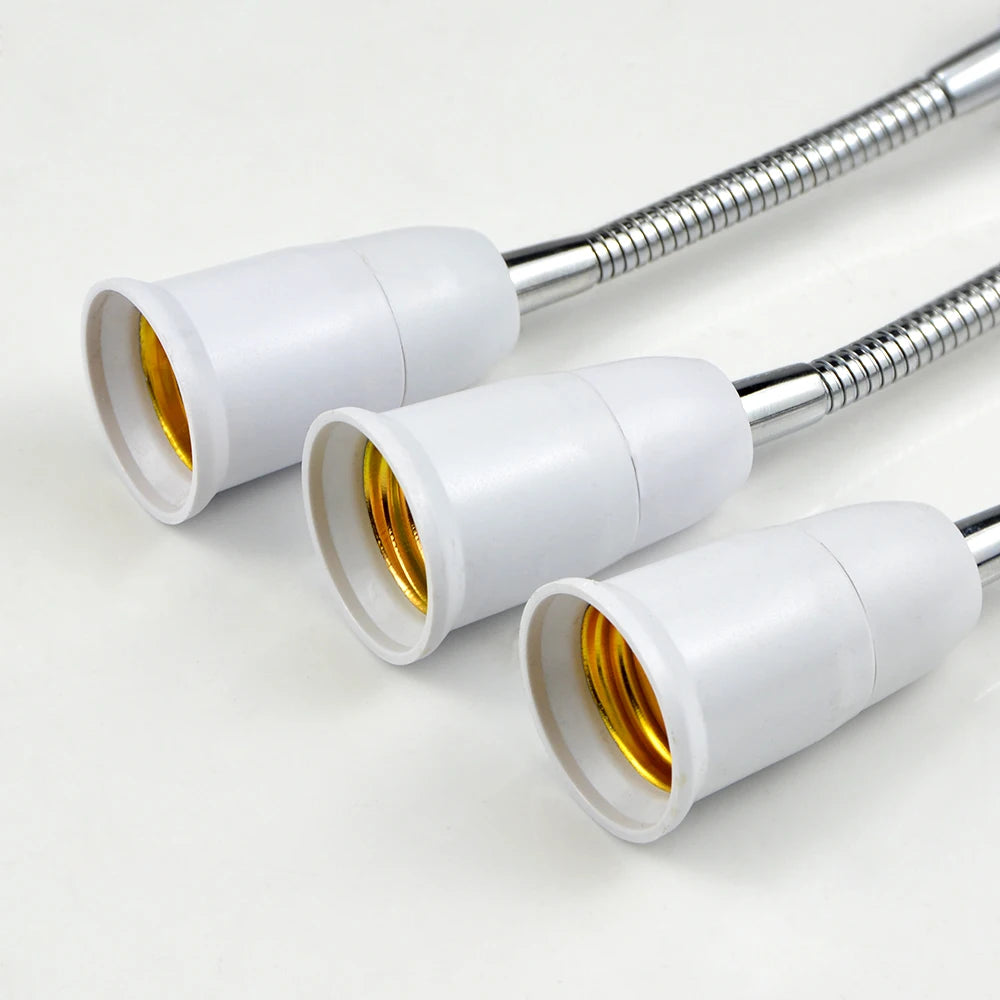 Flexible E27 to E27 LED Bulb Extension Lamp Base Holder Light Accessoriess Socket Converter Fitting 16/20/30/35/50/60 cm Oasis Select