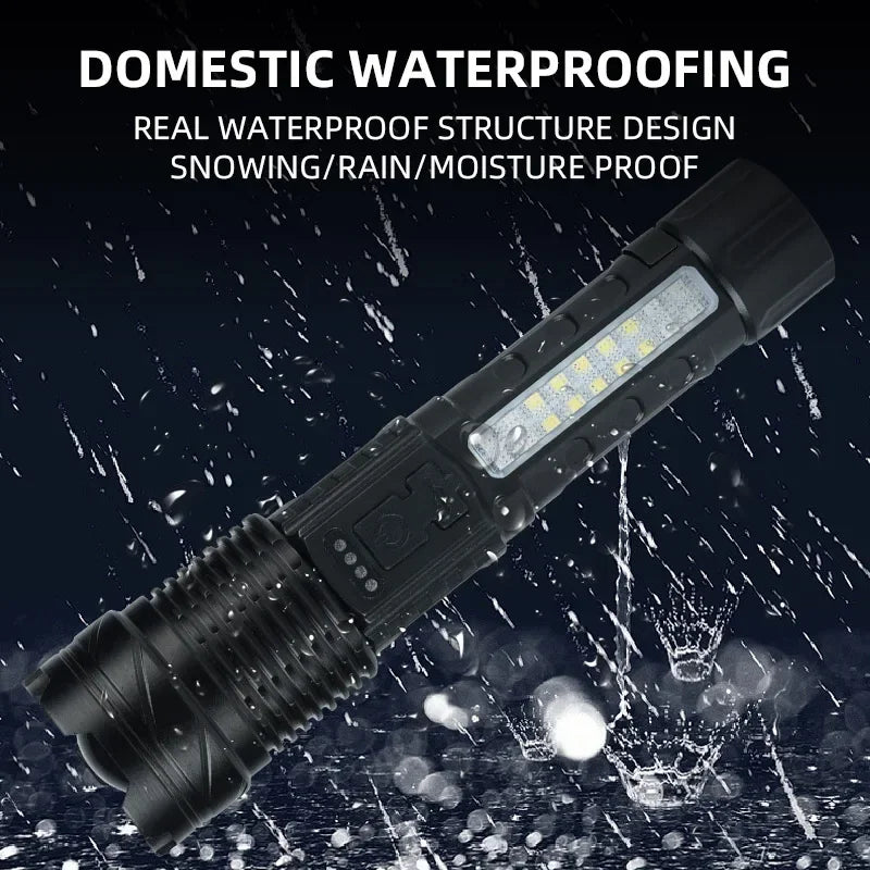 30W P50 COB Strong Light Flashlight Portable Rechargeable Bright Household LED Lamp Built in Battery with Power Display Oasis Select
