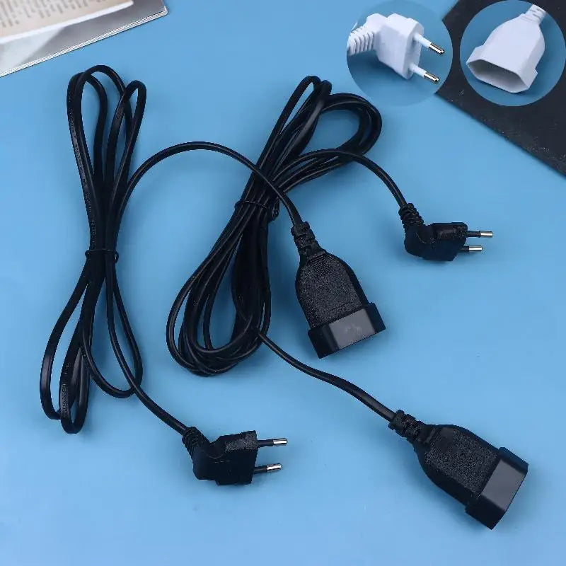 2-Prong EU Power Extension Cord; Male-Female Socket for PC & Table Lamp, 30/60/180/300CM Oasis Select