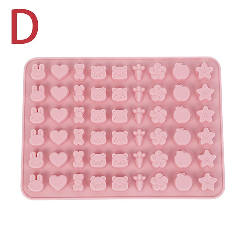 Mix Fruit Animal Mold Silicone Chocolate Rabbit Fish Fudge Candy Jelly Mould Geometric Heart Cake Decor Baking Ice Tray Gifts Oasis Select D