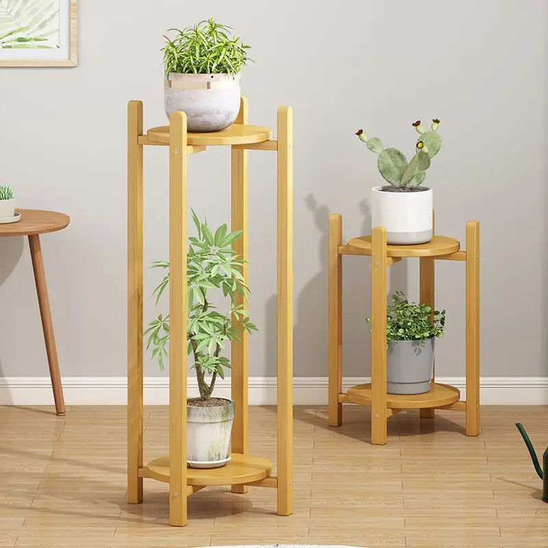 Flower rack Floor-to-ceiling multi-layer succulent bamboo rack Flower rack Pot rack Oasis Select