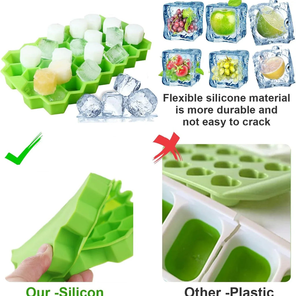 Ice Cube Tray Silicone Mould 37 Cellular Silicone Ice Cubes Hexagonal Molds DIY Kitchen Honeycomb Ice Cubes Molds Oasis Select