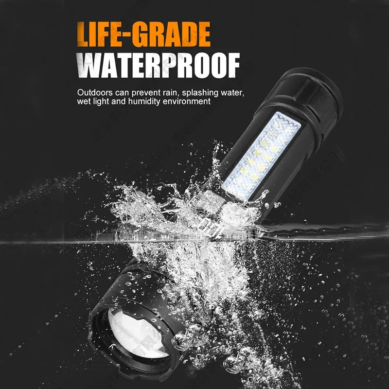 Portable Rechargeable Flashlight Multi-Function Outdoor Specific LED Flashlight With COB Warning And Searchlight Oasis Select