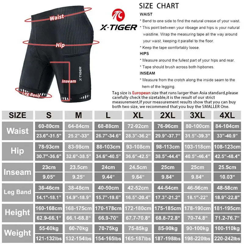 X-TIGER Men Cycling Shorts with Back Pocket 5D Gel Padded Bike Shorts for Men Mountain Road Biking Riding Half Pants Tights Oasis Select