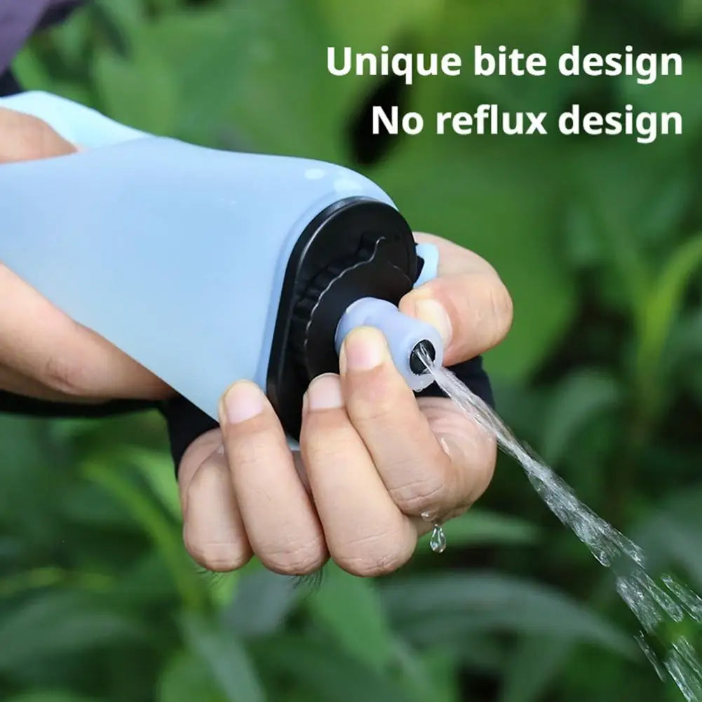 Foldable Wrist Water Bottle 12oz/350ml Hands-Free Silicone Sports Bottle BPA-Free Leakproof Running/Cycling/Climbing Hydration Oasis Select