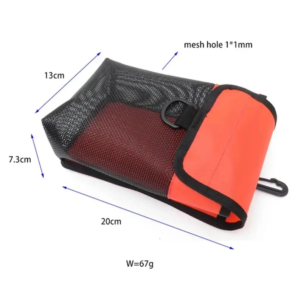 Scuba Diving Reel Bolt Snap & SMB Safety Marker Buoy Mesh Gear Bag Equipment Holder Carry Pouch - Choice of Colors Oasis Select