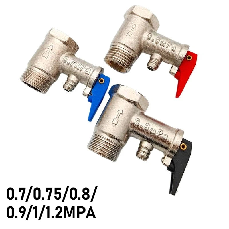 Durable Brass Safety Valve, Adjustable Pressure Relief Valve Protects Enclosed Water Systems From Overpressure Exhaust Fittings Oasis Select