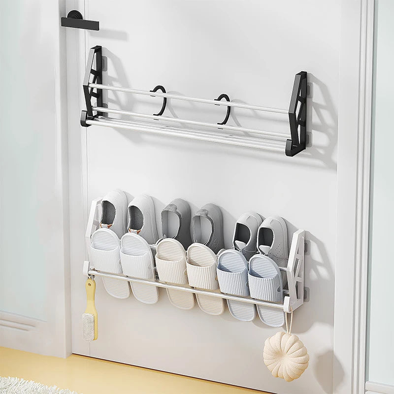 Wall-Mounted No-Drill Shoe Rack – Multi-Layer Slipper Organizer